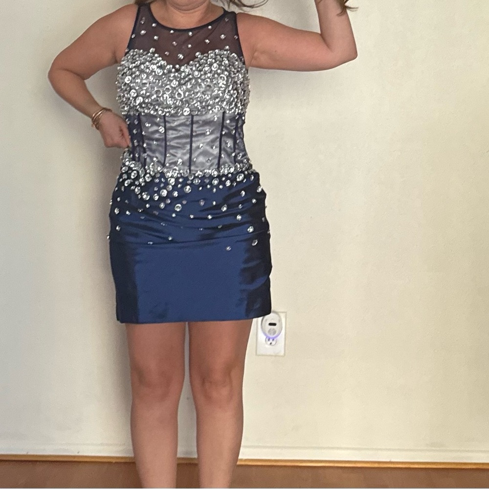 Blue dress with stones